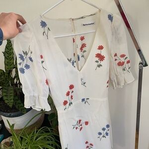 Reformation short Dress with Red and Blue Floral Print 2